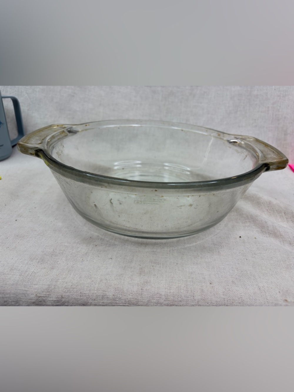 Clear Glass Round Baking Dish with Side Handles - Transparent